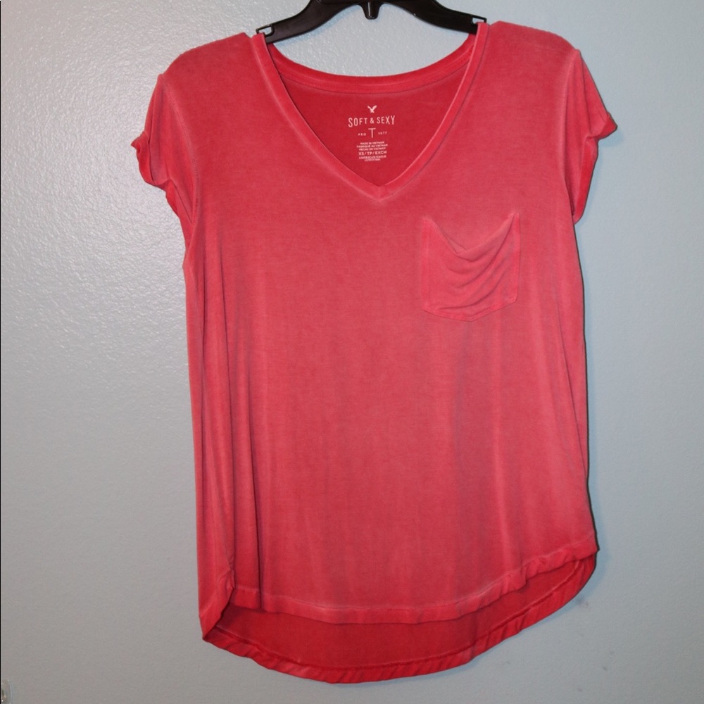 American Eagle Dark Pink Soft & Sexy Shirt